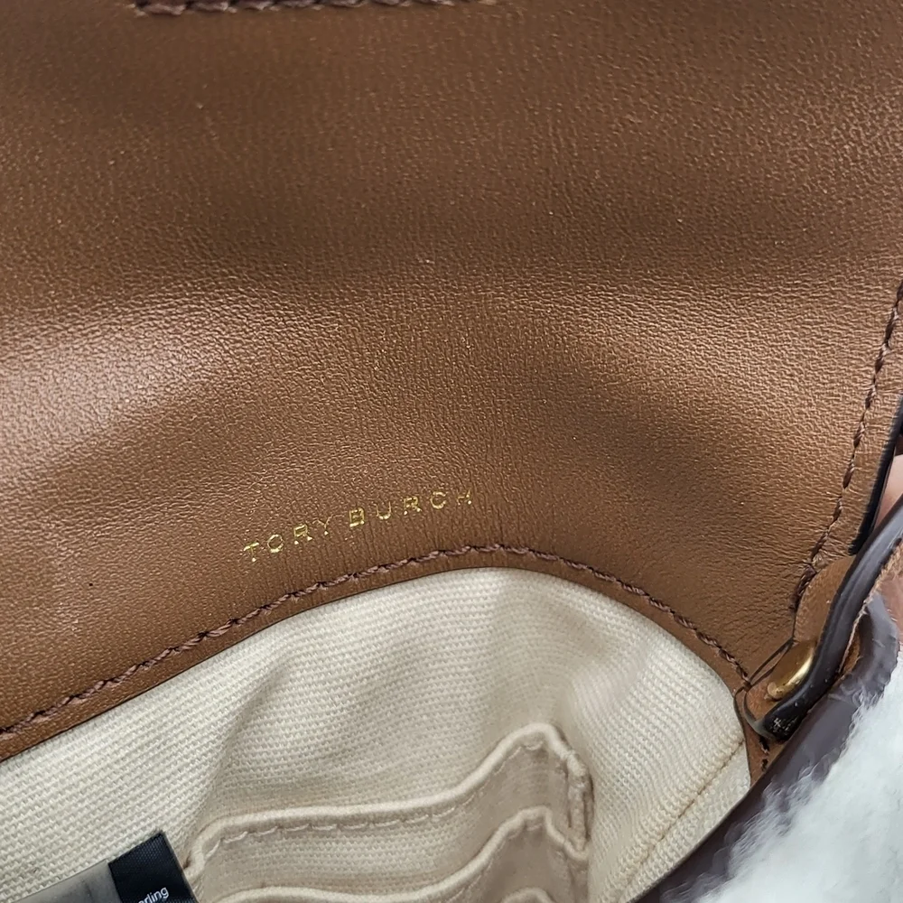 Tory Burch Boa Mirror Shoulder Sling Bag with Flap.